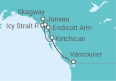 Itinerario del Crucero Alaska Pasaje Interior - Princess Cruises