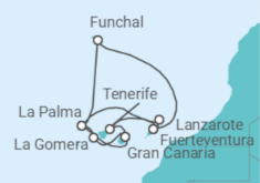 Itinerario del Crucero Islas Canarias - AIDA