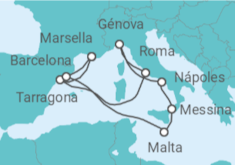 Itinerario del Crucero España, Italia, Malta - MSC Cruceros