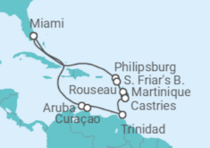 Itinerario del Crucero Círculo Caribeño - Princess Cruises