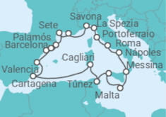 Itinerario del Crucero Grandes joyas del Mediterráneo - Oceania Cruises