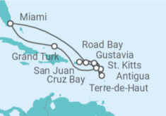 Itinerario del Crucero Un viaje ampliado de maravillas caribeñas e historia costera - Explora Journeys