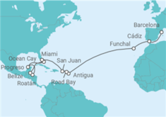 Itinerario del Crucero Un gran viaje de culturas vibrantes, maravillas mayas y playas idílicas - Explora Journeys