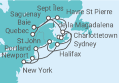 Itinerario del Crucero Un viaje ampliado por los tesoros y las maravillas urbanas de la costa norteamericana - Explora Journeys