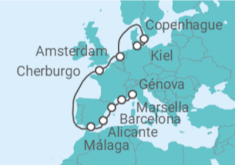 Itinerario del Crucero Dinamarca, Holanda, España - MSC Cruceros