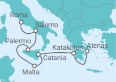 Itinerario del Crucero Mundo grecorromano - Oceania Cruises