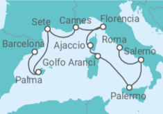 Itinerario del Crucero Obras Maestras Mediterráneas - Oceania Cruises