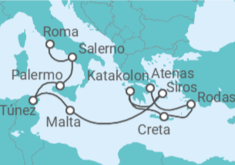 Itinerario del Crucero Islas griegas e italianas - Oceania Cruises