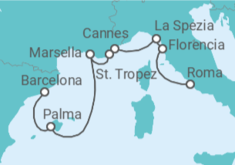 Itinerario del Crucero Saludos desde la Riviera - Oceania Cruises