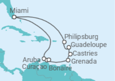 Itinerario del Crucero Carrusel del Caribe - Oceania Cruises