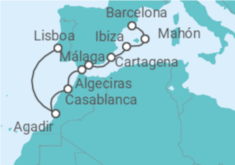 Itinerario del Crucero Travesía del Mediterráneo - Oceania Cruises