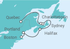 Itinerario del Crucero Canadá - Holland America Line