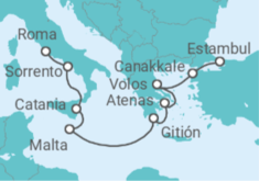 Itinerario del Crucero Aventura hacia el Este - Oceania Cruises