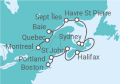 Itinerario del Crucero Encanto del Noreste en otoño - Oceania Cruises
