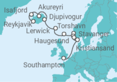 Itinerario del Crucero De glaciares a valles - Oceania Cruises