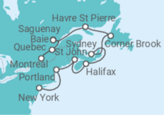 Itinerario del Crucero Canadá - Oceania Cruises
