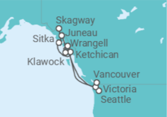 Itinerario del Crucero Paisajes oníricos de Alaska - Oceania Cruises