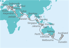 Itinerario del Crucero Lo mejor de Oriente y Occidente - Oceania Cruises