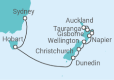 Itinerario del Crucero Australia, Nueva Zelanda - Oceania Cruises