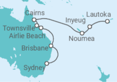 Itinerario del Crucero Nueva Caledonia, Australia - Oceania Cruises