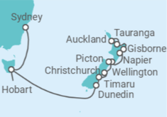 Itinerario del Crucero Australianos y neozelandeses - Oceania Cruises