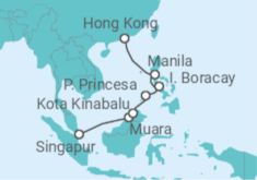 Itinerario del Crucero Escape de Oriente - Oceania Cruises
