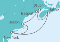 Itinerario del Crucero Canadá y Nueva Inglaterra con Saint John - Princess Cruises