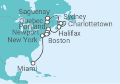 Itinerario del Crucero Canadá y la América Colonial - Princess Cruises