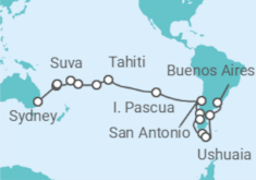 Itinerario del Crucero Tramo de vuelta al mundo. Desde Sydney a Buenos Aires - Costa Cruceros
