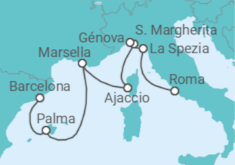 Itinerario del Crucero Mediterráneo Occidental con Italia - Princess Cruises