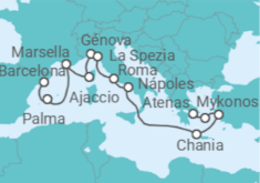 Itinerario del Crucero Mediterráneo con Grecia, Italia y Turquía - Princess Cruises
