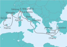 Itinerario del Crucero Mediterráneo con Grecia, Italia y Turquía - Princess Cruises