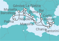 Itinerario del Crucero Lo Mejor del Mediterráneo - Princess Cruises