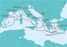 Itinerario del Crucero Lo mejor del mediterráneo - Princess Cruises
