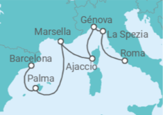 Itinerario del Crucero Mediterráneo Occidental con Italia - Princess Cruises