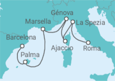 Itinerario del Crucero Mediterráneo occidental con Italia - Princess Cruises