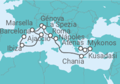 Itinerario del Crucero Mediterráneo con Grecia, Italia y Turquía - Princess Cruises