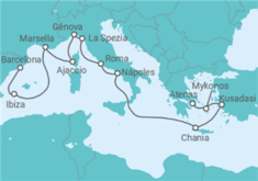 Itinerario del Crucero Mediterráneo con Grecia, Italia y Turquía - Princess Cruises