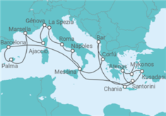 Itinerario del Crucero Lo Mejor del Mediterráneo - Princess Cruises