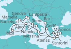 Itinerario del Crucero Lo Mejor del Mediterráneo - Princess Cruises