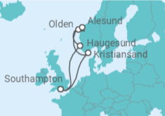 Itinerario del Crucero Fiordos Noruegos - Con vuelos - MSC Cruceros