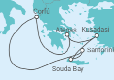 Itinerario del Crucero Grecia, Turquía - AIDA