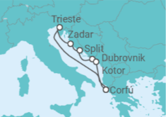 Itinerario del Crucero Italia, Croacia, Montenegro - AIDA