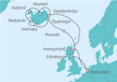 Itinerario del Crucero Reino Unido, Islandia - Holland America Line