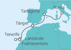 Itinerario del Crucero Desde Santa Cruz de Tenerife a Roma - MSC Cruceros