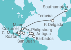Itinerario del Crucero Caribe Oriental - Cunard