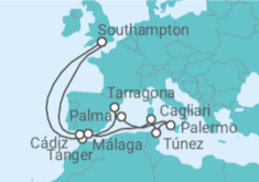 Itinerario del Crucero Marruecos, España, Italia y Túnez - Cunard