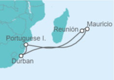 Itinerario del Crucero Mauricio, Reunión - MSC Cruceros
