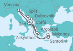Itinerario del Crucero Italia, Grecia y Croacia - Costa Cruceros