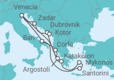 Itinerario del Crucero Italia, Grecia, Croacia y Montenegro - Costa Cruceros